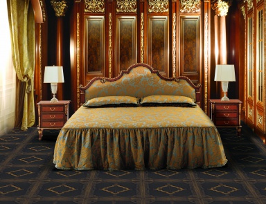Doppelbett mit gepolstertem Kopfteil, Colombo Stile