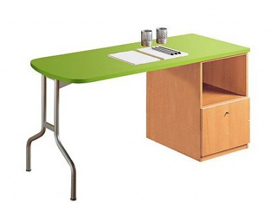 Schreibtisch auf einem Rahmen aus Holz mit metallischer Abstützung Bobo, Berloni