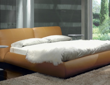Doppelbett mit gepolstertem Kopfteil gepolstertes Leder William, Besana