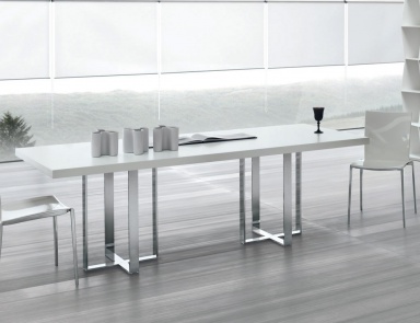 Tisch mit Beinen aus Stahl und Tischplatte aus Holz oder Kunststoff Big Table, Alivar