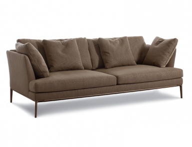 Sofa mit Rahmen aus Holz, Basis aus Aluminium und Polsterung aus Leder oder Textilgewebe-Portofino, Alivar