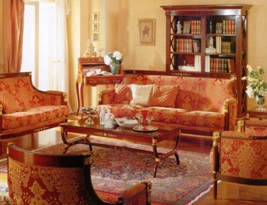 Sofa mit Rahmen aus massivem Holz und Bezug aus Textilgewebe-Aretino, Angelo Cappellini
