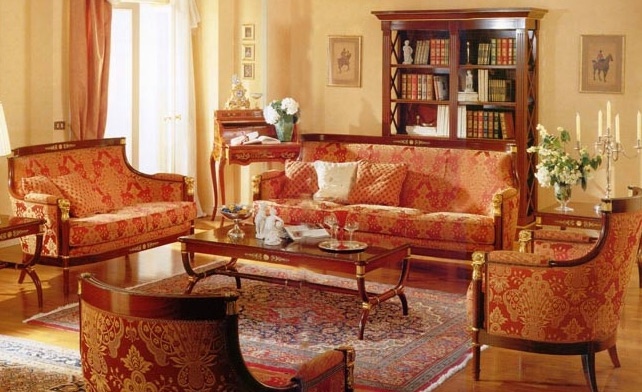 Sofa mit Rahmen aus massivem Holz und Bezug aus Textilgewebe-Aretino, Angelo Cappellini