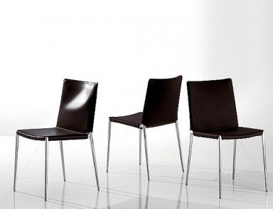 Stuhl stapelbar auf einem Rahmen aus Aluminium gepolsterter Leder oder Stoff Mylife, Bonaldo