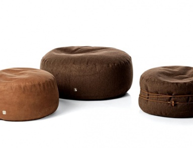 Hocker rund gepolstert Leder oder Baumwolle Circle, Busnelli