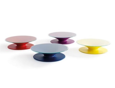 Couchtisch mit Gehäuse aus Kunststoff und Arbeitsplatte aus Glas Vortex, Arflex