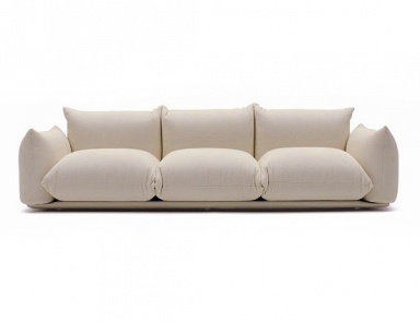 Sofa mit Rahmen aus Metall und Sperrholz, Innenkern aus PU-Schaum und Polsterung aus Leder oder Textilgewebe-Marenco, Arflex