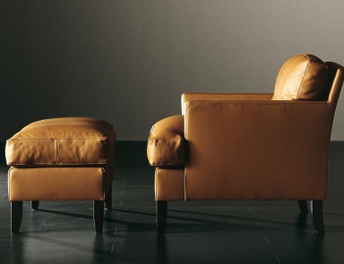 Sessel mit Hocker für die Füße Gabin, Meridiani (Sessel mit Hocker)