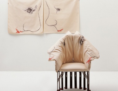 Stuhl in Textil Polsterung, Meritalia