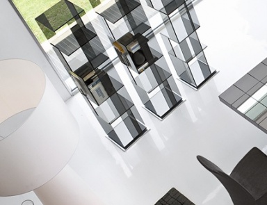 Regal mit drehbaren glaswohnung Cubic Glass, Bonaldo