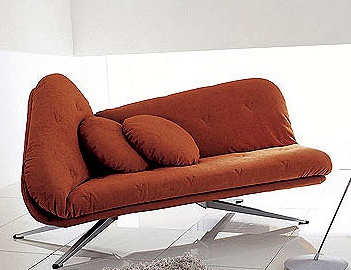 Sofa-Bett auf einem Rahmen aus Metall gepolsterter Stoff Papillon, Bonaldo