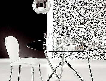 Tisch Runder Esstisch mit Glasplatte H2O, Bonaldo