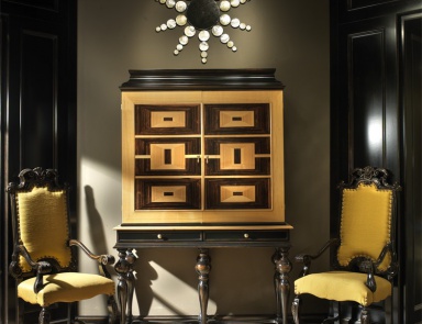 Bar mit Gehäuse aus massivem Holz, Finish aus Furnier Arte Brotto