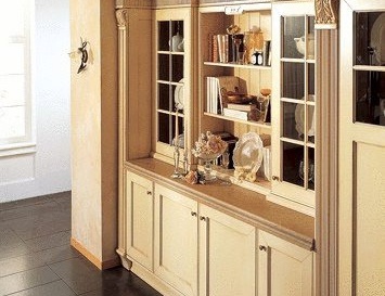 Küche mit Rahmen aus MDF und Zierteile aus Holz Furnier Opera, Aster Cucine