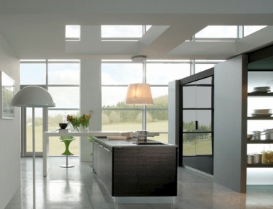 Küche mit einer Fassade aus MDF oder Kunststoff Materia, Bontempi Casa