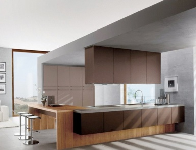 Küche mit einer Fassade aus MDF oder Kunststoff Materia, Bontempi Casa