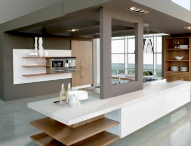 Küche mit einer Fassade aus MDF oder Kunststoff Materia, Bontempi Casa