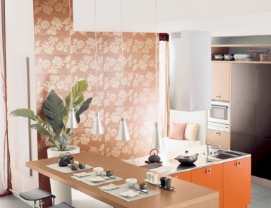 Küche mit einer Fassade aus MDF oder Kunststoff Materia, Bontempi Casa