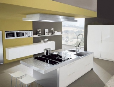 Küche mit einer Fassade aus MDF oder Kunststoff Materia Segesta, Bontempi Casa