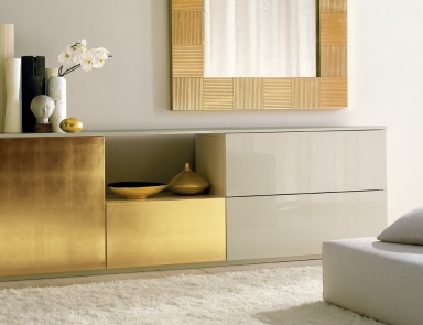 Sideboard Holz mit Goldfolie Reflex, Besana
