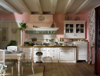 Küche mit Gehäuse aus Holz und Tischplatte aus Marmor Florence 1, Arcari (Möbel für Küche Provence)