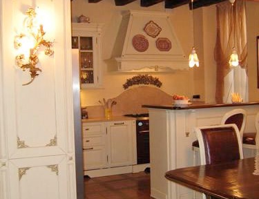 Küche mit Gehäuse aus Holz und Tischplatte aus Marmor Florence 2, Arcari