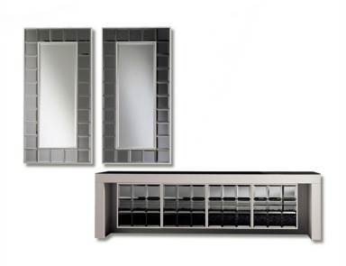 Kommode mit Rahmen aus Massivholz Diamond, Rattan Wood