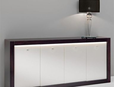 Kommode mit Rahmen aus Holz und eine Fassade aus Glas Avantgarde, Reflex Angelo