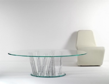 Couchtisch mit Gehäuse aus Glas Bamboo 40, Reflex Angelo (quadratischer Tisch)