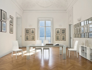Esstisch ausziehbar mit Glas topom Layer, Bonaldo