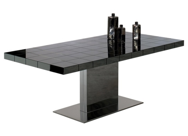 Tisch ausziehbar auf einem Rahmen aus Edelstahl mit Glas topom Lingotto, Bonaldo