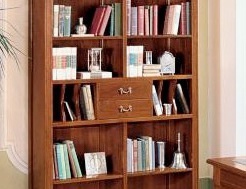 Bücherregal mit Gehäuse aus massivem Kirschholz und Beschlägen aus Metall D515, Moletta Mobili