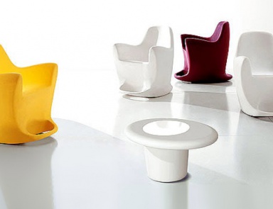 Beistelltisch Couchtisch auf einem Rahmen aus Polypropylen mit Aluminium-Tischplatte Flip, Bonaldo