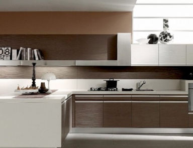 Küche mit Stahl Arbeitsplatte Mood Matrix, Bontempi Casa