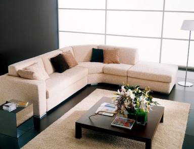 Schlafsofa modular auf einem Rahmen aus massivem Fichtenholz gepolstert in Leder oder Stoff Palmasera, Bontempi Casa