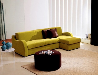 Sofa-Bett Ecke auf dem Rahmen aus Fichtenholz gepolsterter Stoff Simius, Bontempi Casa