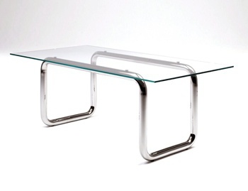 Esstisch Glass Table with Pipe Legs, Living