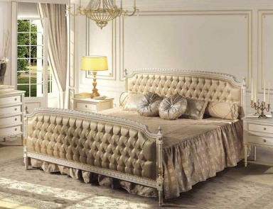 Doppelbett in der Textil-Polsterung Salieri, Angelo Cappellini