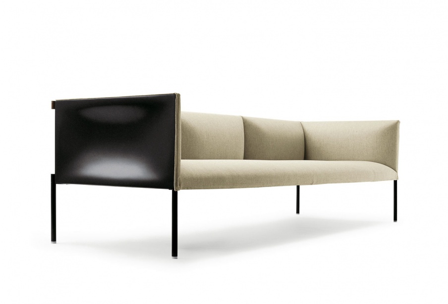 Sofa gepolstert in Leder oder Stoff Hollow, B&B Italia