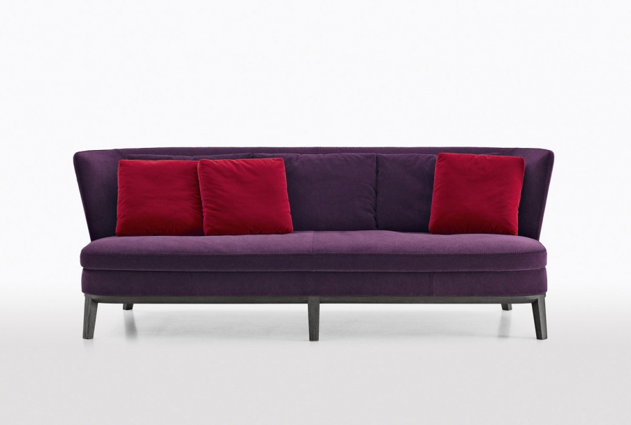 Sofa auf einem Rahmen aus Metall gepolsterter Leder oder Stoff Febo, B&B Italia