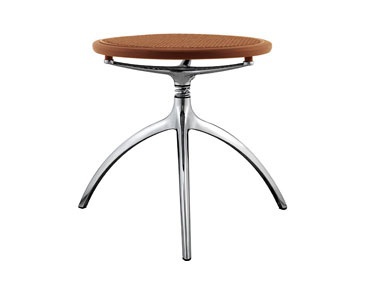 Hocker mit Rahmen aus Aluminium und Sitz aus Holz Young Boy, Alias