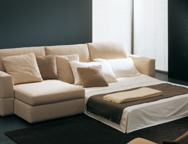 Schlafsofa Schnitts gepolsterter Leder oder Stoff, Wilson, Bodema
