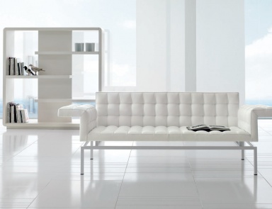Sofa mit Rahmen aus Stahl, Innenkern aus PU-Schaum und Bezug aus Leder oder Stoff Boss Sofa, Alivar (Sofa aus Kunstleder legging)