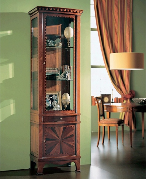 Schaufenster mit Gehäuse aus massivem Holz und einer Tür aus Glas, Annibale Colombo