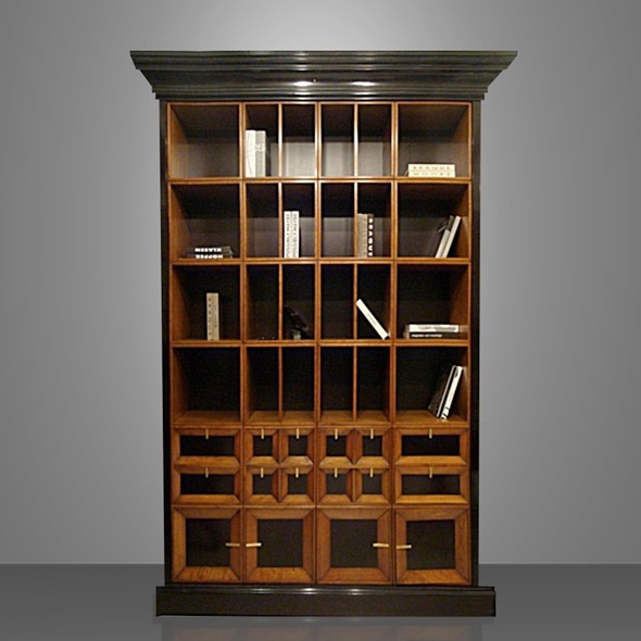 Bücherregal mit Rahmen aus massivem Kirschholz Liberia Componibile, Annibale Colombo