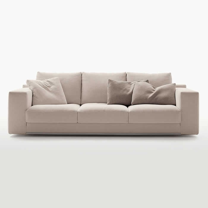 Sofa Dreibettzimmer auf einem Rahmen aus Aluminium gepolsterter Stoff Lautus, B&B Italia