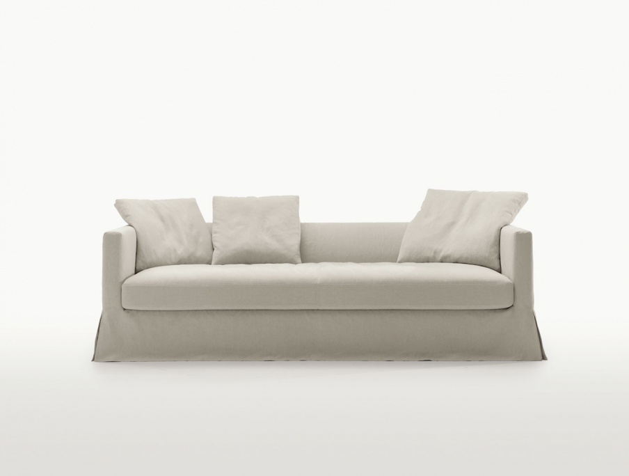 Sofa Zweisitzer auf einem Rahmen aus Aluminium gepolsterter Stoff Simpliciter, B&B Italia