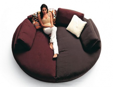 Sofa halbrund gepolstert in Leder oder Stoff Fly, Bosal