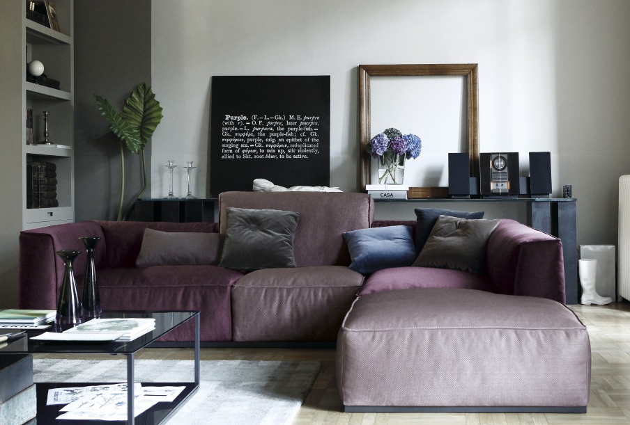 Modulares Sofa mit Rahmen aus Metall und Sperrholz, Innenkern aus PU-Schaum und Beinen aus Metall Inkas, Arketipo