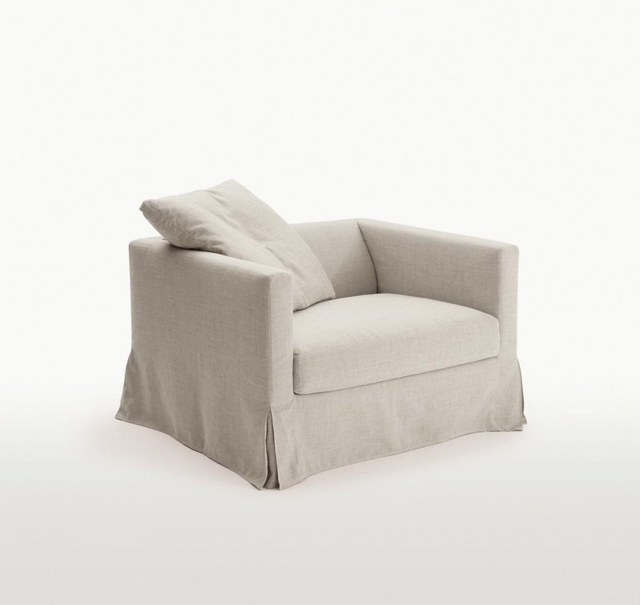 Sessel auf einem Rahmen aus Aluminium-gepolstert Stoff Simpliciter, B&B Italia